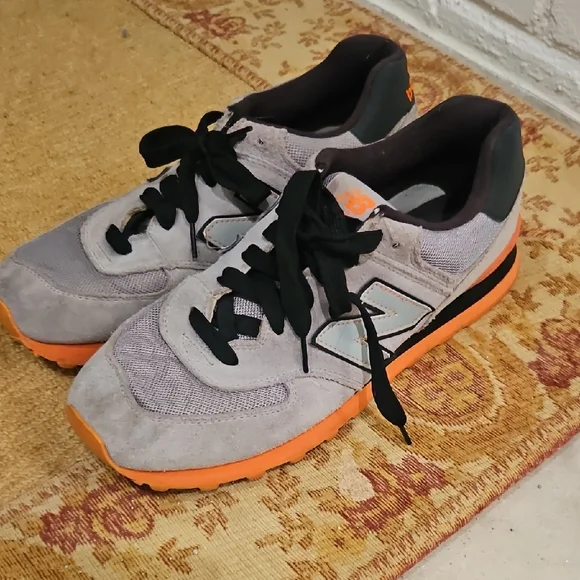 New Balance Men's Sneakers in Gray and Orange - Picture 1 of 6